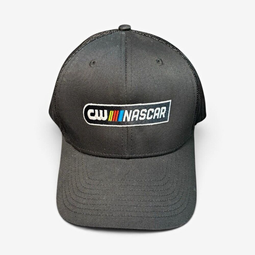 NASCAR The CW Network Promo Trucker Hat Snapback Cap Black Mesh Rare Media